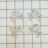 Metallic Applique - Gold Metallic Sequined Lace Flower and Leaf Shapes